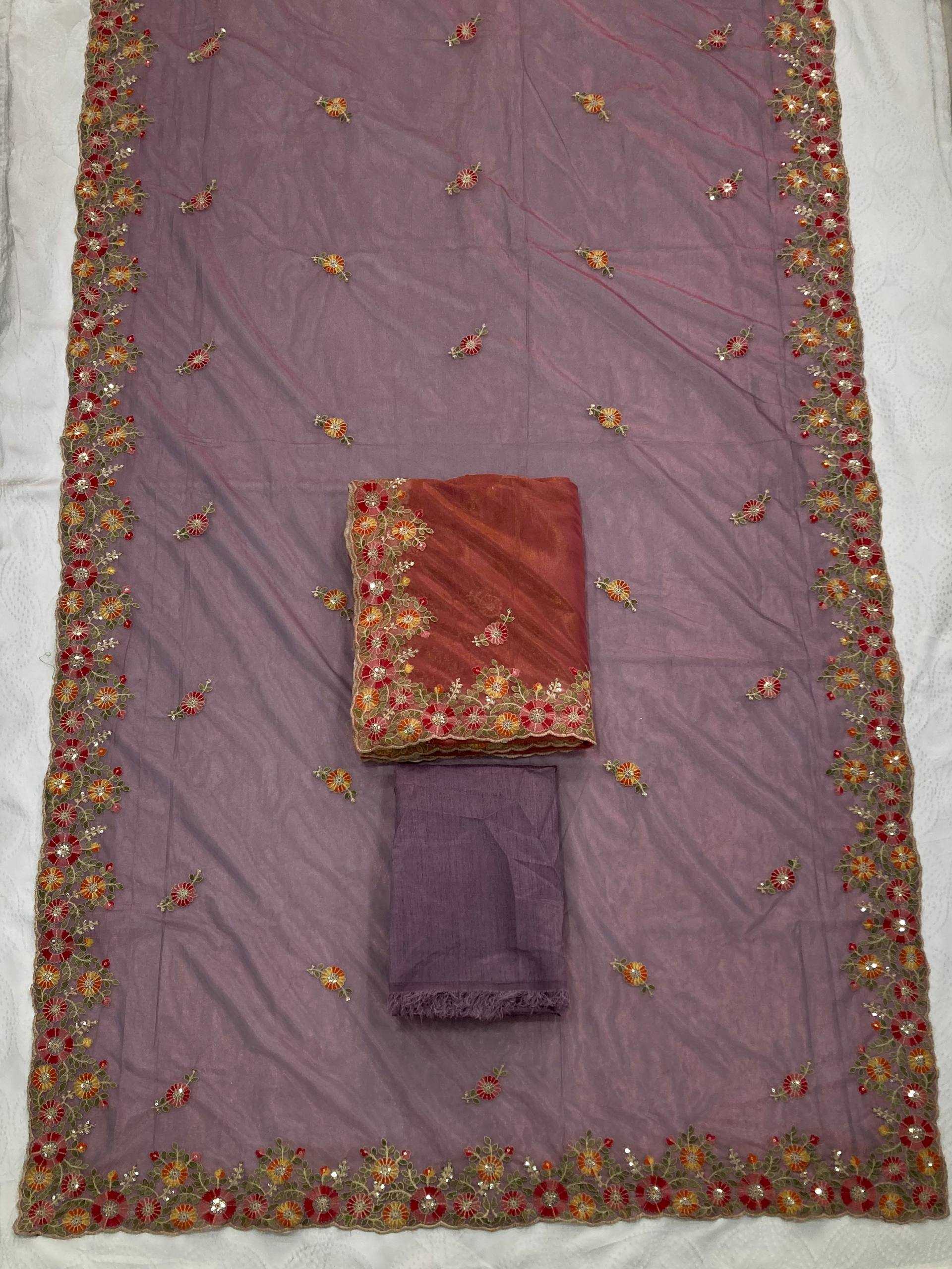 Soft Net  Embroidered Sarees Sarees